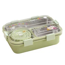 PLUSPOINT Bento Lunch Box Insulated Air Tight Portable Lunch Box with Utensils, Stainless Steel Lunch Box with Containers, Leak Proof Bento Box (Green)-picture-11