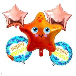 Bubble Trouble StarFish Theme Foil Balloon Marine theme balloonUnder Sea Balloons SetHappy Birthday Octopus Aquatic Balloon-picture-17