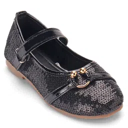 Cute Walk By Babyhug Buckle Closure Bellies With Sequin Detailing - Black image 2