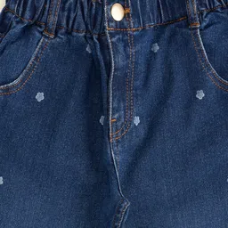 Pantaloons Junior Cotton Floral Designed Jeans - Blue image 3