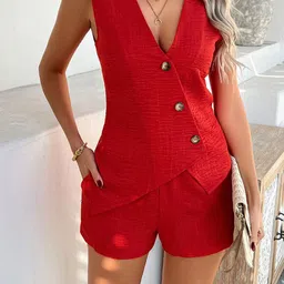 JC Mode V-Neck Top & Shorts Co-Ords image 4