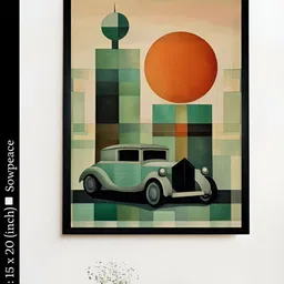 SOWPEACE Green & Orange 1 Piece Canvas Abstract Wall Photographs-picture-35