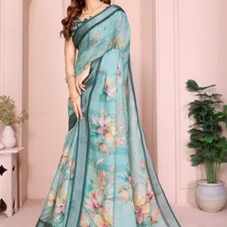 Suraj pari singh Pure Linen Saree image 3