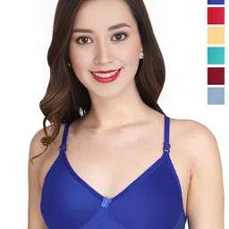 Liigne Women Pack of 6 Solid Full Coverage Non Padded Bra-picture-30