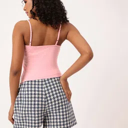 DressBerry Chic Shoulder Straps Ruched Crop Top image 3