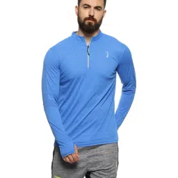 Campus Sutra Royal Blue Henley Polyester T-Shirt-picture-29