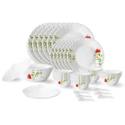 Larah by Borosil Oriental White Opalware 40 Pieces Dinner Set-picture-34