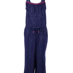 A Little Fable Kids Blue Cotton Striped Jumpsuit-picture-31