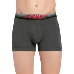Jockey Charcoal Grey Double Layer Contoured Pouch Trunks-image-78