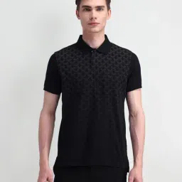 Arrow New York Black Cotton Regular Fit Printed Polo T-Shirt-picture-18