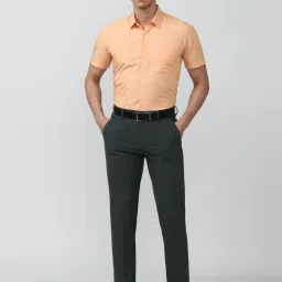 Peter England Orange Cotton Slim Fit Printed Shirt image 5