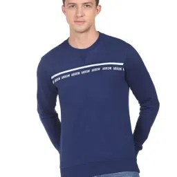 Arrow Sport Mid Navy Regular Fit Printed Sweatshirt-image-35