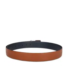 Tommy Hilfiger Burnham Tan & Navy Leather Solid Reversible Belt image 4