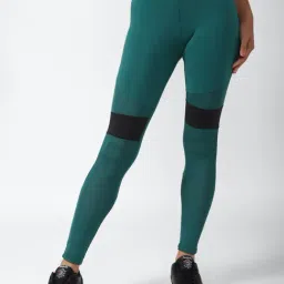 Reebok Blue Self Pattern Sports Tights-image-54