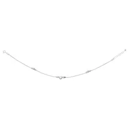 Taraash 925 Sterling Silver Beaded Heart Charm Chain Single Silver Anklets for Women image 3