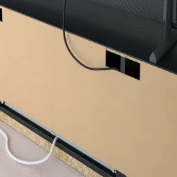 ikea brimnes TV storage combination, black, 240x41x190 cm image 5