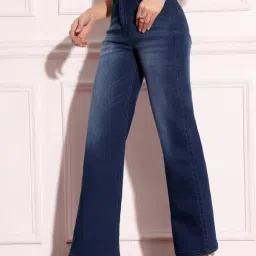 Miss Chase Navy Blue Denim Solid Jeans image 4