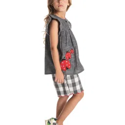 Cherry Crumble By Nitt Hyman Kids Grey Applique Top image 3