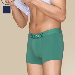 XYXX Foliage Green & Navy Cotton Trunks - Pack of 2-picture-15
