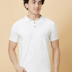 Being Human White Regular Fit Checks Polo T-Shirt-picture-36