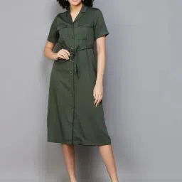 Fame Forever by Lifestyle Olive Regular Fit Shirt Dress-image-8