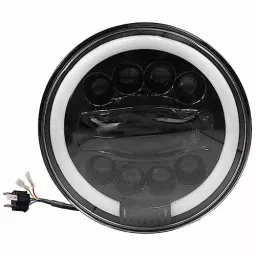 Oswin Gold OG-15-1 75 W 17.78 cm (7 Inch) Round White LED Headlight with Hi/Low Beam for Bullet, Harley Davidson & Jeep Wrangler-image-2