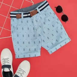 Pantaloons Junior Kids Angel Blue Cotton Printed Shorts-image-69