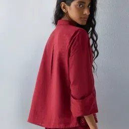 Bombay Paisley by Westside Red Embroidered Cotton Shirt image 2