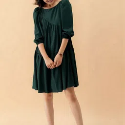 all about you Puff Sleeve Crepe A-Line Dress image 2