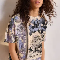 NEXT Floral Print Flared Sleeve Blouson Top-picture-13