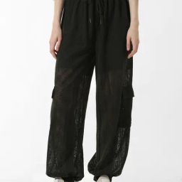 Only Green Cotton Tapered Fit High Rise Joggers-picture-42