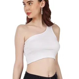 SRISARAS Women Pack of 2 One Shoulder Cotton Fitted Crop Top-image-89