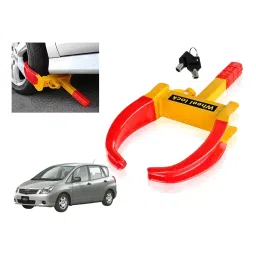 Auto Pearl Adjustable Anti Theft Yellow, Red Wheel Clamp Lock for Maruti Suzuki S-Presso LXI-picture-13