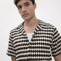 The Roadster Lifestyle Co. Relaxed Fit Crochet Shirt-picture-20