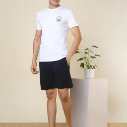 SleepZ by Raymond Multi-Colour Cotton Solid Regular Fit T-Shirt & Shorts Set image 5