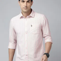 U.S. Polo Assn. Pure Cotton Striped Tailored Fit Casual Shirt-picture-36