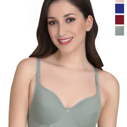 Liigne Women Pack Of 4 Cotton Full Coverage Lightly Padded Bra-image-73