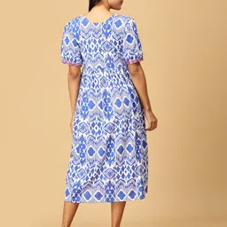 The Mom Store Floral Print Puff Sleeve Maternity A-Line Midi Dress image 5