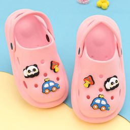 Oh! Pair Clogs with Back Strap Closure Car Applique - Pink-picture-33