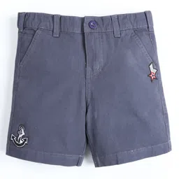 Kiddopanti Cotton Woven Anchor Patch Detailed Short - Dark Grey-picture-16