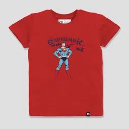 YK X Minute Mirth Infant Boys Superman Printed Pure Cotton T-shirt & Shorts image 3