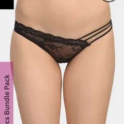 sweetflirt enterprises SweetFlirt Strappy Lace Hipster Seamless 2 pcs Combo Panty-picture-40