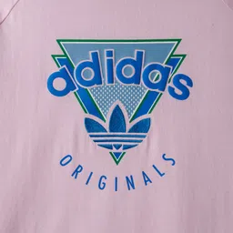 ADIDAS KIDS Cotton Knit Half Raglan Sleeves T-Shirt with Logo Graphic - Pink image 5