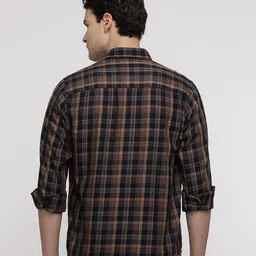 Crocodile Men Comfort Gingham Checks Opaque Checked Casual Shirt image 4