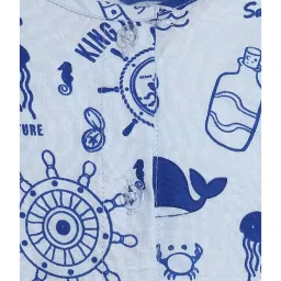 A Little Fable Kids Blue Printed Night Suit image 3