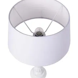 Homesake White Classic Victorian Wood Table Lamp with White Drum Shade (Bulb Included) - Set of 1 image 4