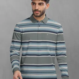 BULLMER Men Striped Polo Collar Cotton T-shirt-image-23