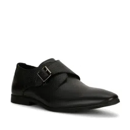 Hush Puppies by Bata Men's RALPH E 23 Black Monk Shoes-image-2