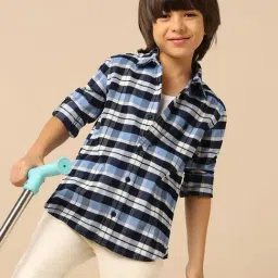 U.S. Polo Assn. Boys Blue Cotton Checks Shirt-picture-29