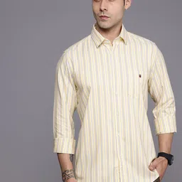 Louis Philippe Sport Pure Cotton Super Slim Fit Striped Casual Shirt-picture-43